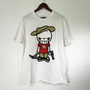 Drone San Francisco 49ers NFL White Graphic Short Sleeve T-Shirt Men's Large